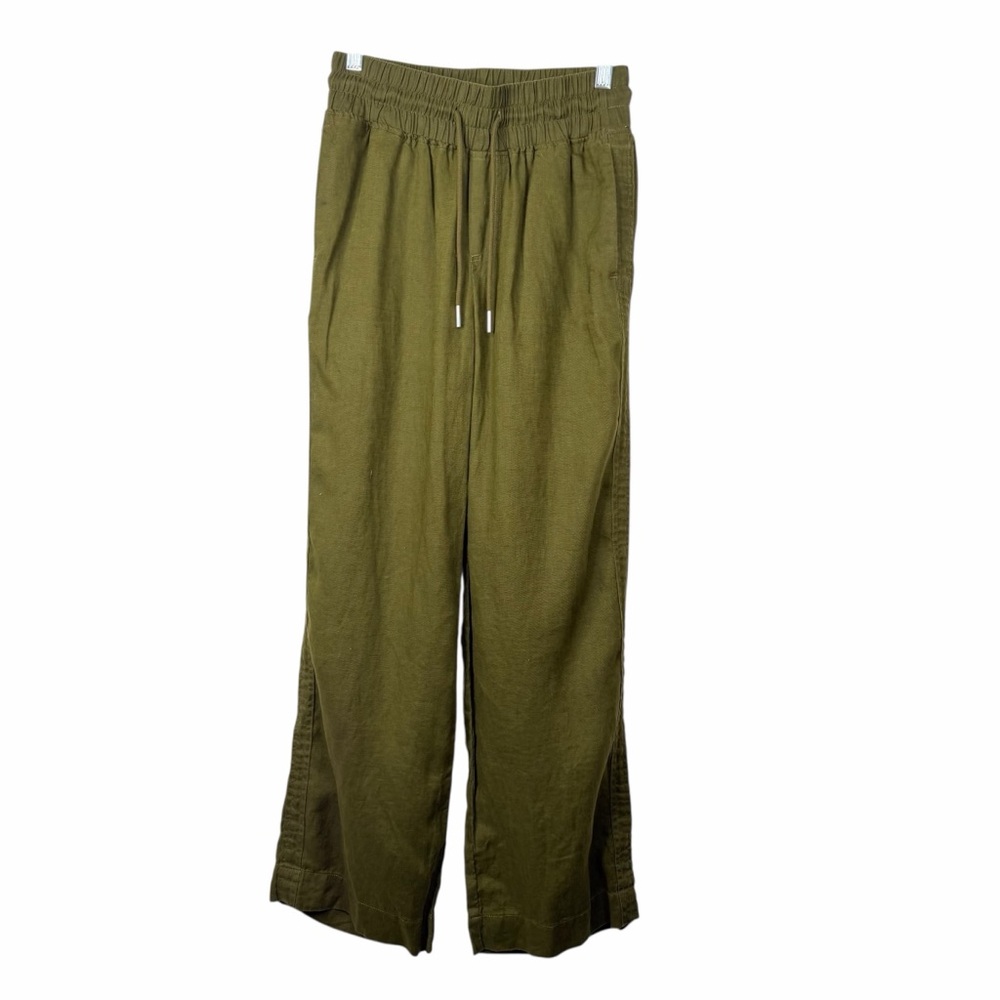 ♻️ Olive Wide-Leg Drawstring Pants